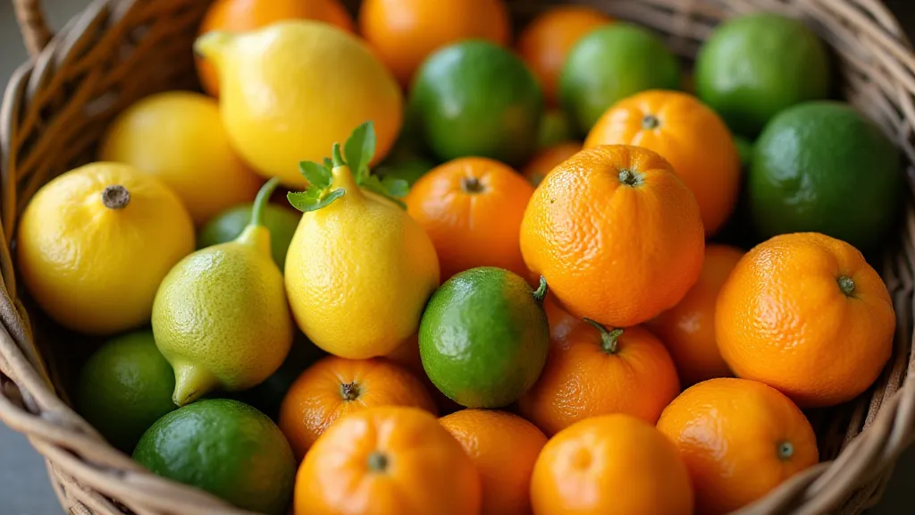 Basket of fresh citrus fruit