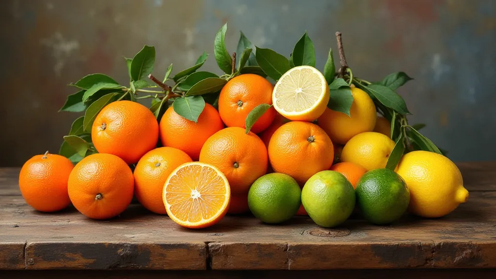 Still life of citrus fruits