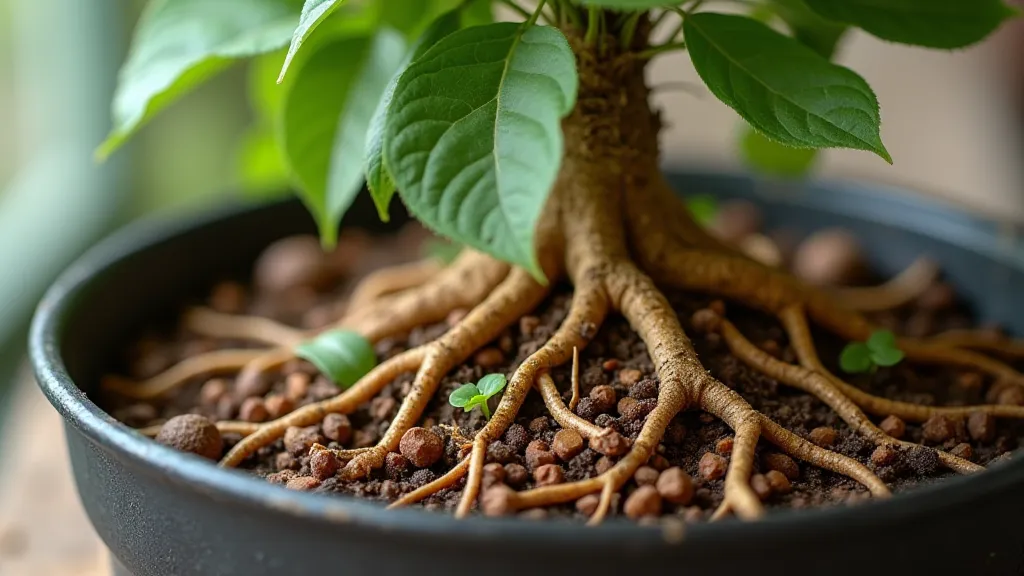 Fertilizer granules near citrus roots