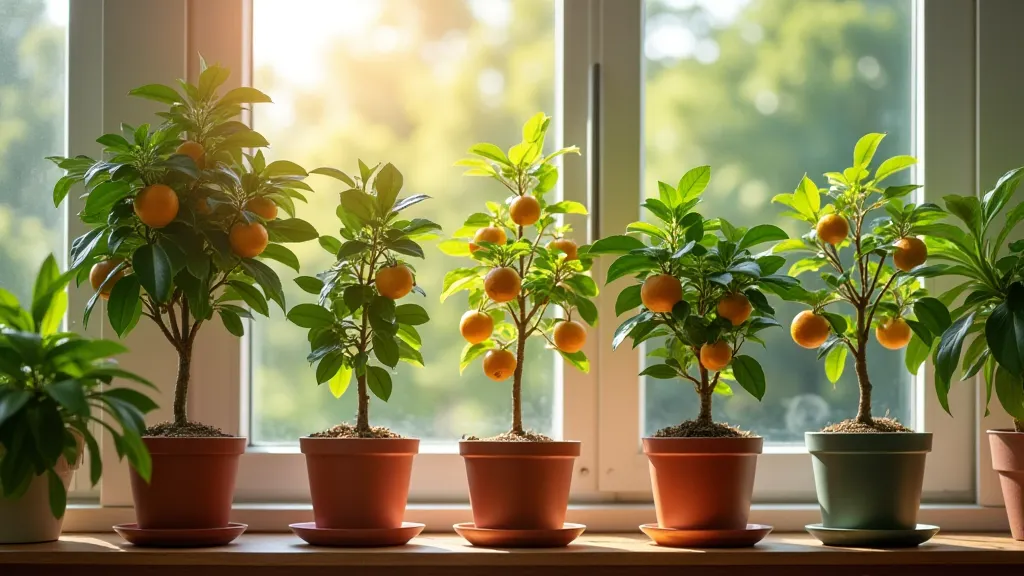 A thriving indoor citrus collection