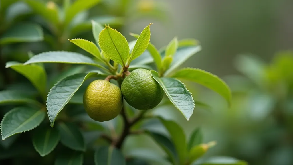 Kumquat tree with small fruits